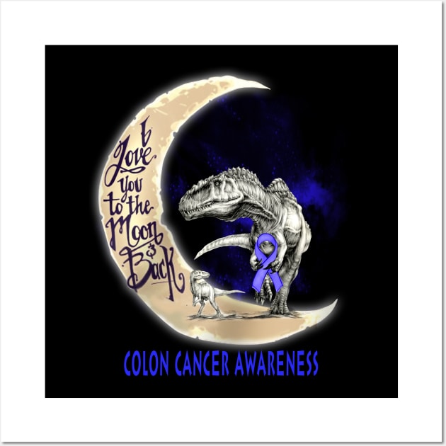 colon cancer dinosaur moon Wall Art by TeesCircle